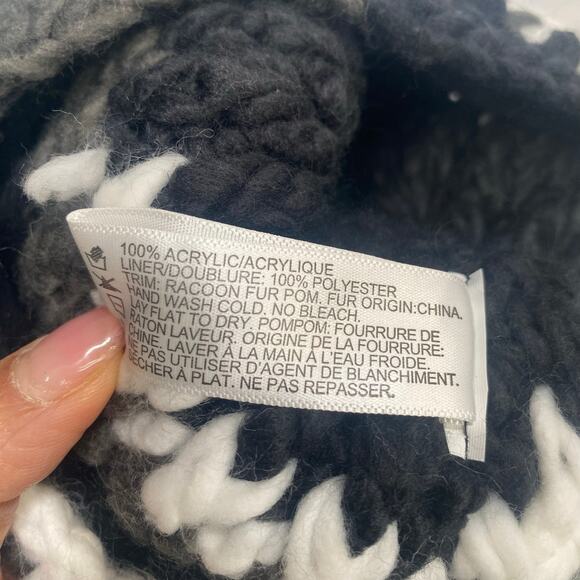 Bula Hat Crochet Knit Beanie Faux Fur Pom Pom Winter Ski Outdoor - Picture 12 of 14